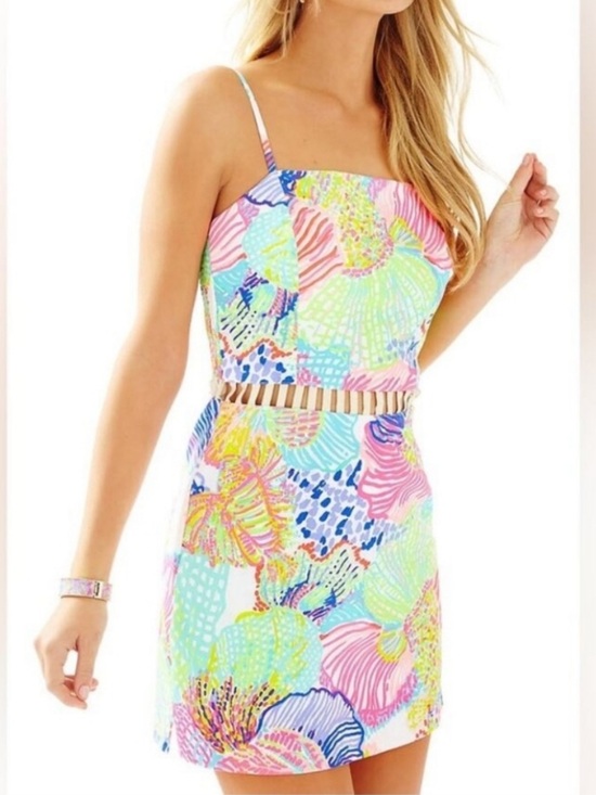 Lilly Pulitzer Pants - Lilly Pulitzer Ziggy Romper Mini Dress Roar Of The Seas Waist Cut Outs Women’s 4